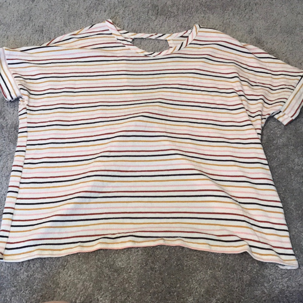 Multi Color Striped High Low Top